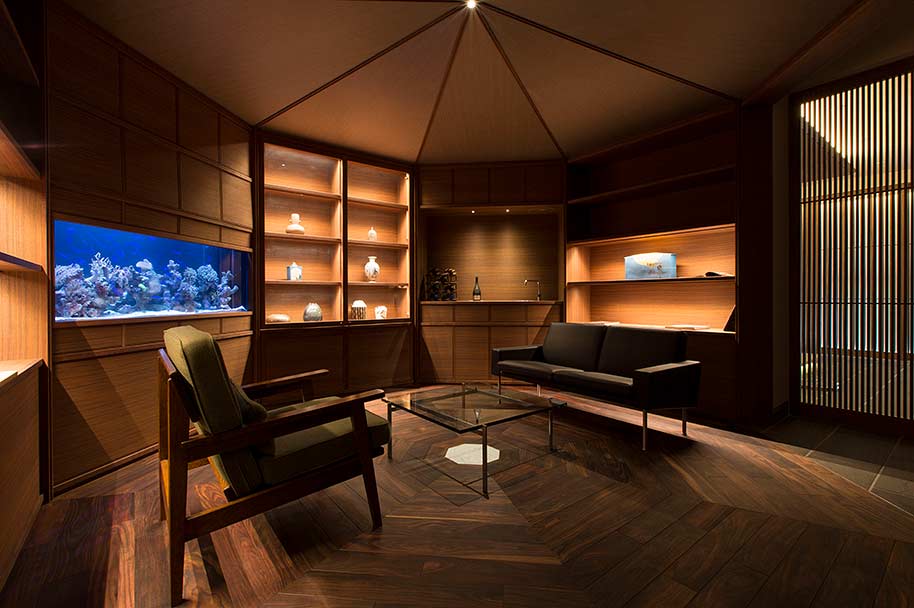 世田谷ショールームの八角形の書斎